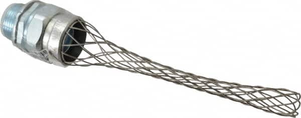 Woodhead Electrical - Liquidtight, Straight Strain Relief Cord Grip - 1 NPT Thread, 5-1/4" Long, Iron & Zinc-plated Steel - Exact Tooling