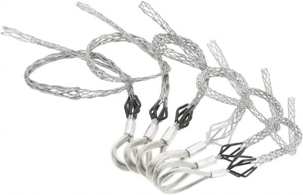 Woodhead Electrical - Flexible Eye, Closed Mesh, Steel Wire Pulling Grip Set - 12 to 26" Mesh, 0.37 to 1.99" Cable Diam - Exact Tooling