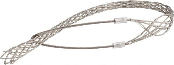 Woodhead Electrical - 1-1/2 to 1.99 Inch Cable Diameter, Tinned Bronze, Single Loop Support Grip - 45 Inch Long, 4,720 Lb. Breaking Strength, 35 Inch Mesh Length - Exact Tooling