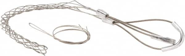 Woodhead Electrical - 1/2 to 0.61 Inch Cable Diameter, Tinned Bronze, Double Loop Support Grip - 18 Inch Long, 770 Lb. Breaking Strength, 11 Inch Mesh Length - Exact Tooling