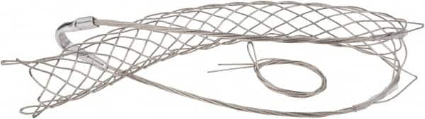 Woodhead Electrical - 1-1/2 to 1.74 Inch Cable Diameter, Tinned Bronze, Single Loop Support Grip - 30 Inch Long, 1,680 Lb. Breaking Strength, 18 Inch Mesh Length - Exact Tooling