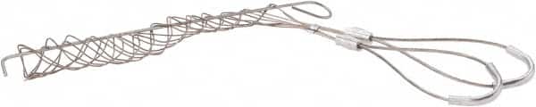 Woodhead Electrical - 1/2 to 0.61 Inch Cable Diameter, Tinned Bronze, Double Loop Support Grip - 18 Inch Long, 770 Lb. Breaking Strength, 11 Inch Mesh Length - Exact Tooling