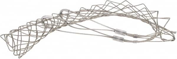 Woodhead Electrical - 1-1/2 to 1.74 Inch Cable Diameter, Tinned Bronze, Double Loop Support Grip - 25 Inch Long, 1,920 Lb. Breaking Strength, 18 Inch Mesh Length - Exact Tooling