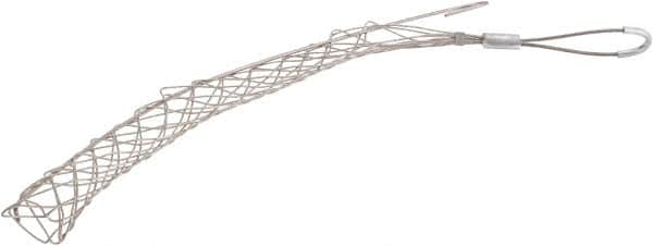 Woodhead Electrical - 1-1/2 to 1.74 Inch Cable Diameter, Tinned Bronze, Offset Loop Support Grip - 25 Inch Long, 1,680 Lb. Breaking Strength, 18 Inch Mesh Length - Exact Tooling
