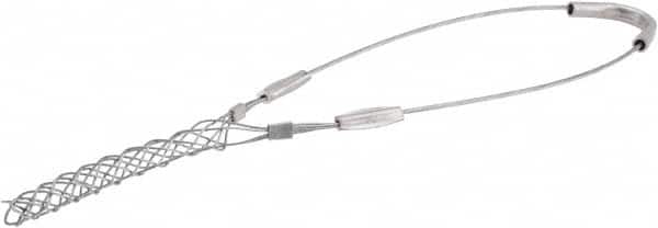 Woodhead Electrical - 0.22 to 0.32 Inch Cable Diameter, Galvanized Steel, Single Loop Support Grip - 12-1/2 Inch Long, 650 Lb. Breaking Strength, 3-1/2 Inch Mesh Length - Exact Tooling