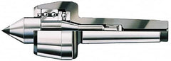 Rohm - MT3 Taper Shank, 1.9685" Head Diam Carbide Tipped Live Center - 6,300 Max RPM, 0.8661" Point Diam, 1.0826" Point Len, 529.11 Lb Max Workpc, 11mm Tip Diam, Long Point - Exact Tooling