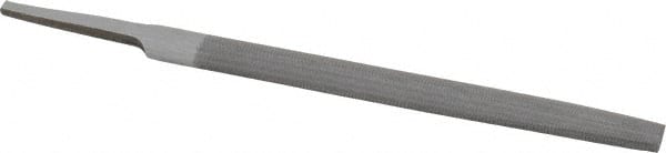Value Collection - 6" Long, Smooth Cut, Half Round American-Pattern File - Double Cut, 5/32" Overall Thickness, Tang - Exact Tooling
