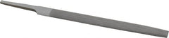 Value Collection - 6" Long, Smooth Cut, Half Round American-Pattern File - Double Cut, 5/32" Overall Thickness, Tang - Exact Tooling