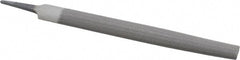 Value Collection - 8" Long, Second Cut, Half Round American-Pattern File - Double Cut, 7/32" Overall Thickness, Tang - Exact Tooling