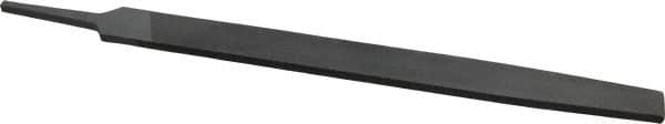Value Collection - 12" Long, Smooth Cut, Flat American-Pattern File - Double Cut, 9/32" Overall Thickness, Tang - Exact Tooling
