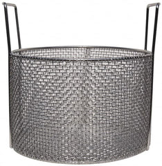 Marlin Steel Wire Products - Round Stainless Steel Mesh Basket - 1/4" Perforation, 12" Wide x 8" High - Exact Tooling