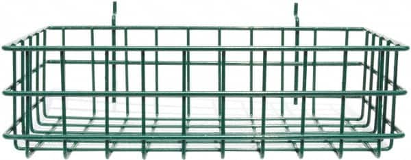 Marlin Steel Wire Products - 8" Deep, Rectangular Steel Peg Board/Slatwall Basket - 1-3/8" Perforation, 14" Wide x 4" High - Exact Tooling