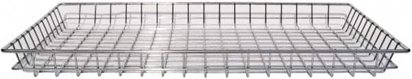 Marlin Steel Wire Products - 18" Deep, Rectangular Steel Wire Basket - 1-3/8" Perforation, 26" Wide x 2" High - Exact Tooling
