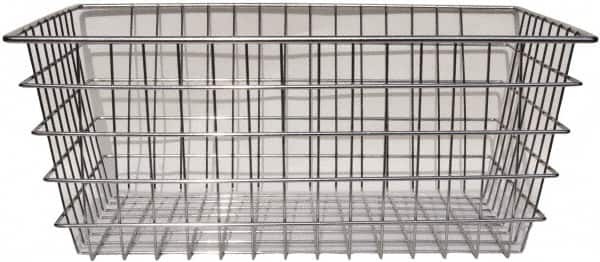 Marlin Steel Wire Products - 16" Deep, Rectangular Steel Wire Basket - 1-3/8" Perforation, 24" Wide x 10" High - Exact Tooling
