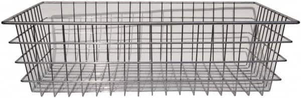 Marlin Steel Wire Products - 18" Deep, Rectangular Steel Wire Basket - 1-3/8" Perforation, 28" Wide x 8" High - Exact Tooling