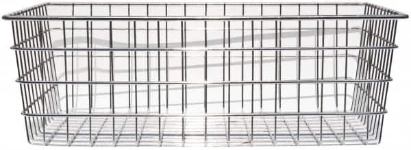 Marlin Steel Wire Products - 14" Deep, Rectangular Steel Wire Basket - 1-3/8" Perforation, 20" Wide x 6" High - Exact Tooling