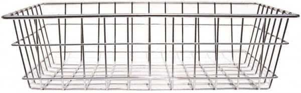 Marlin Steel Wire Products - 12" Deep, Rectangular Steel Wire Basket - 1-3/8" Perforation, 18" Wide x 5" High - Exact Tooling