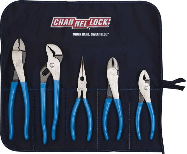 Channellock - 5 Piece Plier Set - Comes in Tool Roll - Exact Tooling