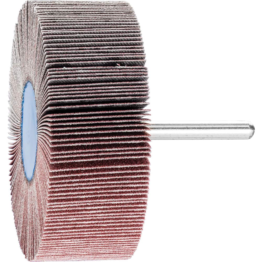 PFERD - Mounted Flap Wheels; Abrasive Type: Coated ; Outside Diameter (Inch): 3 ; Face Width (Inch): 1 ; Abrasive Material: Aluminum Oxide ; Grit: 180 ; Mounting Type: 1/4" Shank - Exact Tooling
