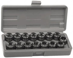 Accupro - 10 Piece, 1/8" to 13/32" Capacity, ER Coolant Collet Set - 0.02mm TIR, Series ER16 - Exact Tooling