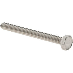 Value Collection - #6-32 UNC, 1-1/2" Length Under Head Hex Drive Machine Screw - Hex Head, Grade 18-8 Stainless Steel, Uncoated, Without Washer - Exact Tooling