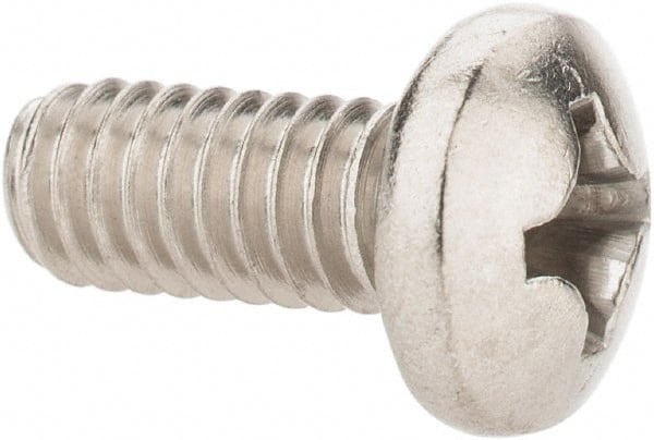 Value Collection - #12-24 UNC, 1/2" Length Under Head Phillips Drive Machine Screw - Pan Head, Grade 18-8 Stainless Steel, Uncoated, Without Washer - Exact Tooling