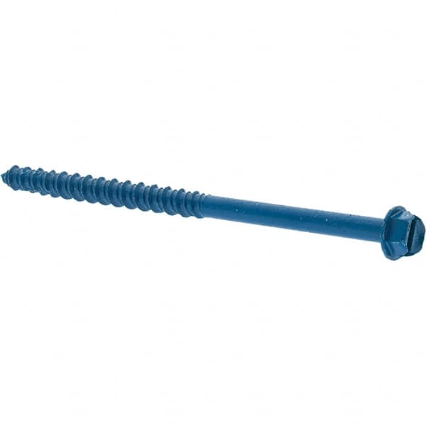 Value Collection - 1/4" Diam, 4" Length Under Head, Hex Drive, Concrete Screw & Masonry Fastener - Steel - Exact Tooling