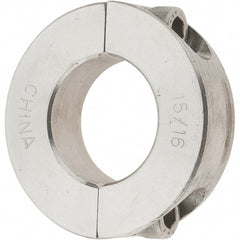Value Collection - 15/16" Bore, Stainless Steel, Two Piece Two Piece Split Shaft Collar - 1-3/4" Outside Diam, 1/2" Wide - Exact Tooling