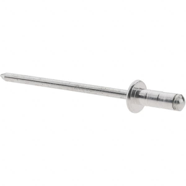 Value Collection - Dome Head Aluminum Multi Grip Blind Rivet - Steel Mandrel, 0.039" to 0.189" Grip, 0.328" Length Under Head, 1/8" Body Diam - Exact Tooling
