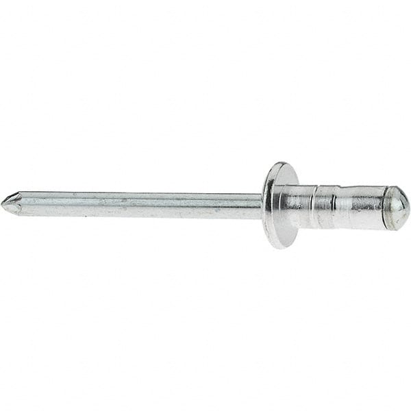 RivetKing - Dome Head Aluminum Multi Grip Blind Rivet - Steel Mandrel, 0.063" to 0.252" Grip, 0.44" Length Under Head, 3/16" Body Diam - Exact Tooling