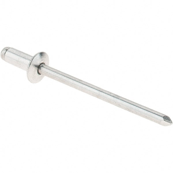 RivetKing - Size 4-2 Dome Head Aluminum Open End Blind Rivet - Aluminum Mandrel, 1/8" Max Grip, 1/8" Body Diam - Exact Tooling