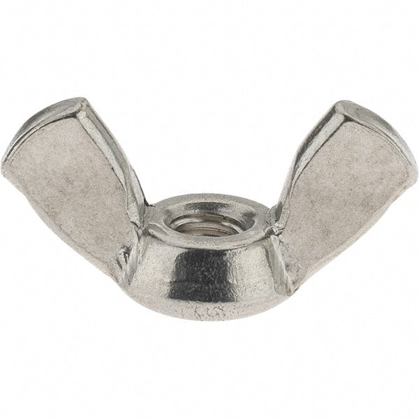 Value Collection - #8-32 UNC, Stainless Steel Standard Wing Nut - Grade 18-8, 0.72" Wing Span, 0.47" Wing Span - Exact Tooling