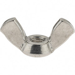 Value Collection - #8-32 UNC, Stainless Steel Standard Wing Nut - Grade 18-8, 0.72" Wing Span, 0.47" Wing Span - Exact Tooling