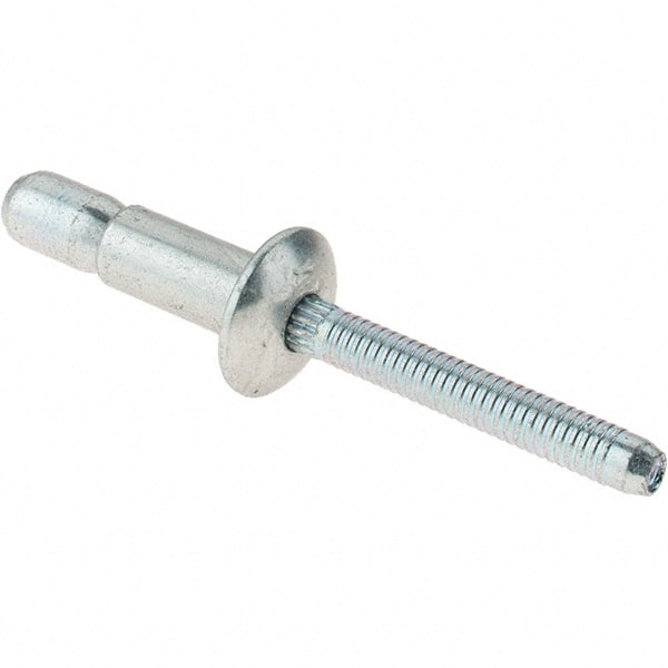 Value Collection - Protruding Head Steel Structural Blind Rivet - Steel Mandrel, 0.08" to 3/8" Grip, 0.53" Head Diam, 0.261" to 0.272" Hole Diam, 0.56" Length Under Head, 1/4" Body Diam - Exact Tooling