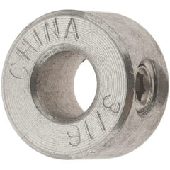 Value Collection - 3/16" Bore, Stainless Steel, Set Screw Shaft Collar - 7/16" Outside Diam, 1/4" Wide - Exact Tooling