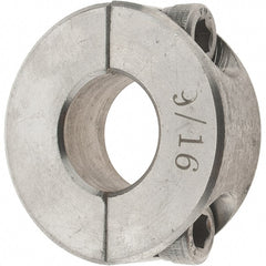 Value Collection - 9/16" Bore, Stainless Steel, Two Piece Shaft Collar - 1-5/16" Outside Diam, 7/16" Wide - Exact Tooling