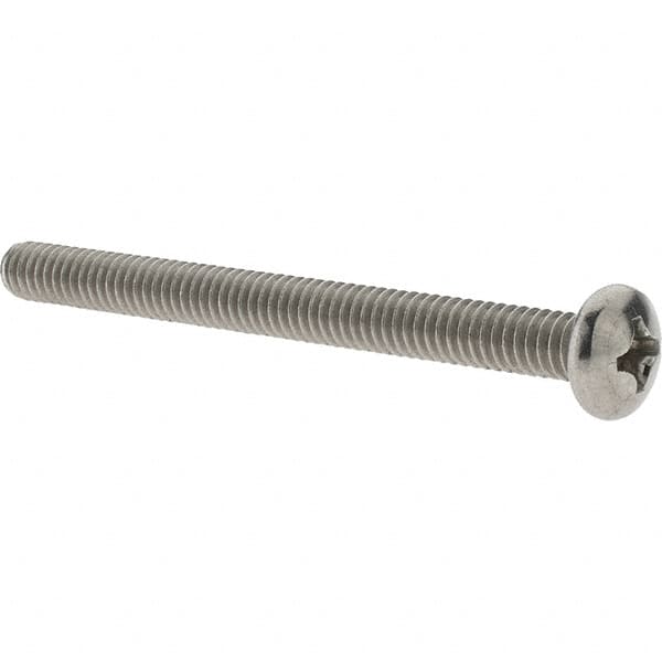 Value Collection - 1/4-20 UNC, 3" Length Under Head Phillips Drive Machine Screw - Pan Head, Grade 18-8 Stainless Steel, Uncoated, Without Washer - Exact Tooling
