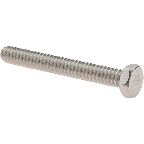 Value Collection - #10-24 UNC, 1-1/2" Length Under Head Hex Drive Machine Screw - Hex Head, Grade 18-8 Stainless Steel, Uncoated, Without Washer - Exact Tooling