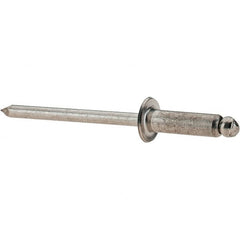 Value Collection - Size 56 Dome Head Stainless Steel Open End Blind Rivet - Stainless Steel Mandrel, 0.251" to 3/8" Grip, 0.312" Head Diam, 0.16" to 0.164" Hole Diam, 0.55" Length Under Head, 5/32" Body Diam - Exact Tooling