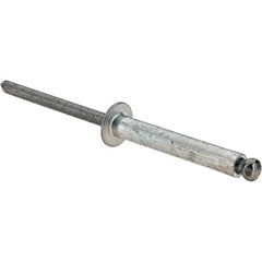 Value Collection - Size 616 Dome Head Aluminum Open End Blind Rivet - Steel Mandrel, 0.751" to 1" Grip, 3/8" Head Diam, 0.192" to 0.196" Hole Diam, 1.2" Length Under Head, 3/16" Body Diam - Exact Tooling