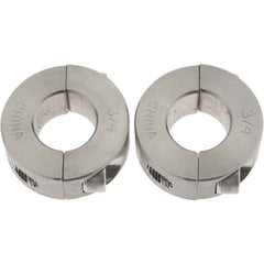 Value Collection - 3/4" Bore, Stainless Steel, Two Piece Shaft Collar - 1-1/2" Outside Diam, 1/2" Wide - Exact Tooling