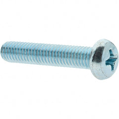 Value Collection - M5x0.80, 25mm Length Under Head Phillips Drive Machine Screw - Pan Head, Grade 4.8 Steel, Zinc-Plated Finish, Without Washer - Exact Tooling