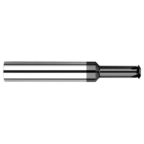 0.0540″ Cutter Diameter × 0.1870″ (3/16″) Reach Carbide Single Form #1 Thread Milling Cutter, 2 Flutes, Amorphous Diamond Coated - Exact Tooling