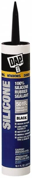 DAP - 10.1 oz Tube Black RTV Silicone Joint Sealant - -40 to 400°F Operating Temp, 10 to 20 min Tack Free Dry Time, 24 hr Full Cure Time - Exact Tooling