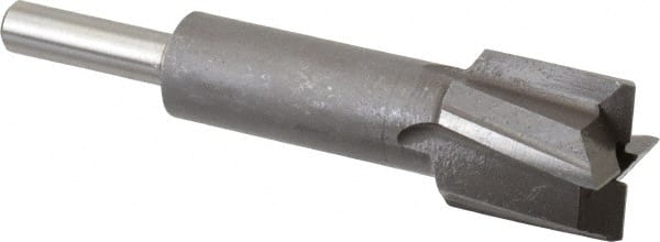 Made in USA - 23/32" Diam, 1/4" Shank, Diam, 4 Flutes, Straight Shank, Interchangeable Pilot Counterbore - Exact Tooling