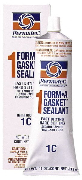 Permatex - 11 oz Tube Brown Rosin Gasket Sealant - -65 to 400°F Operating Temp, 24 hr Full Cure Time - Exact Tooling