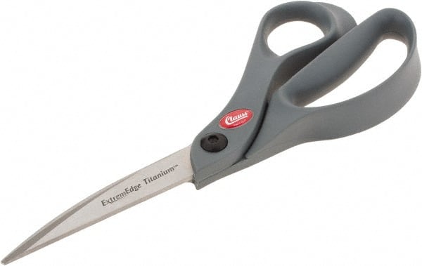 Clauss - 3-1/4" LOC, 8" OAL Titanium Standard Shears - Right Hand, Glass Filled Nylon Offset Handle, For General Purpose Use - Exact Tooling