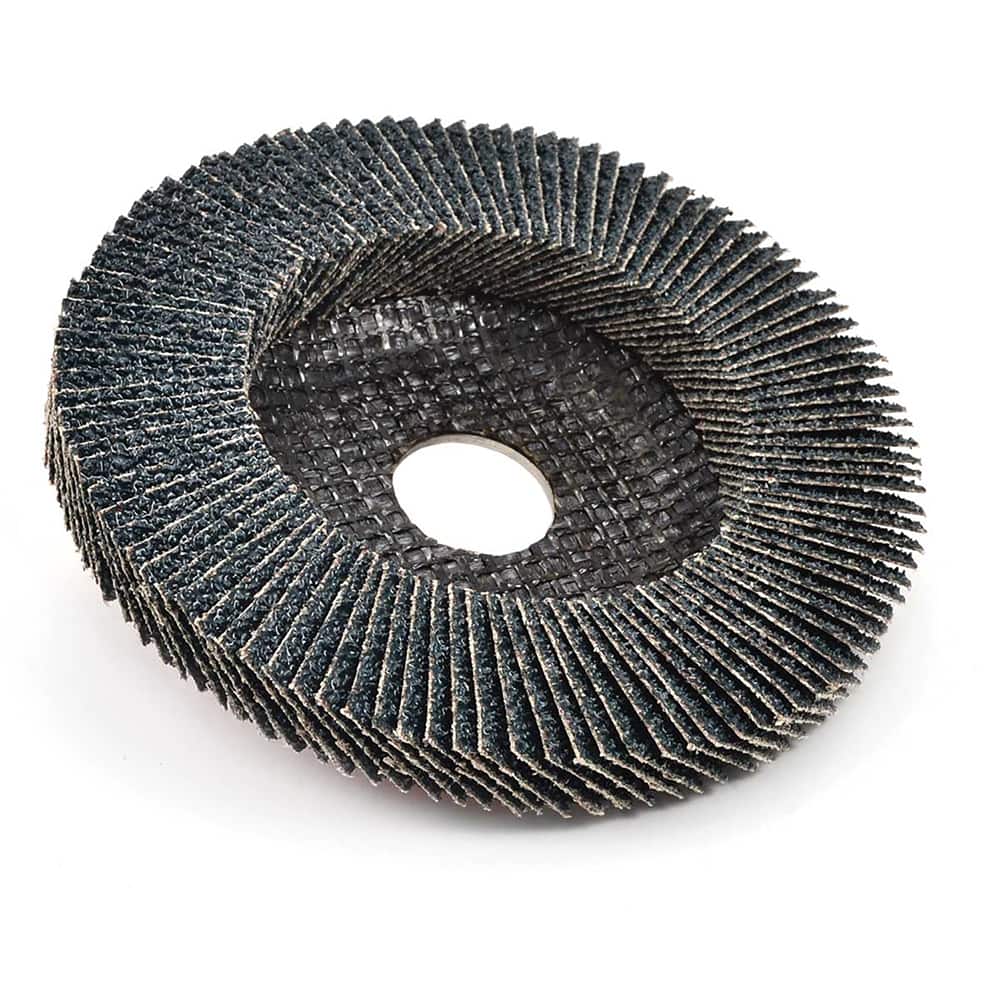 Superior Abrasives - Flap Discs; Abrasive Type: Coated ; Flap Disc Type: Type 27 ; Disc Diameter (Inch): 4-1/2 ; Abrasive Material: Zirconia Alumina ; Grit: 60 ; Attaching System: Threaded Hole - Exact Tooling