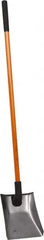 NUPLA - 11-1/2" High x 9-7/8" Wide Square Steel Shovel - 48" Long Fiberglass Straight Handle - Exact Tooling