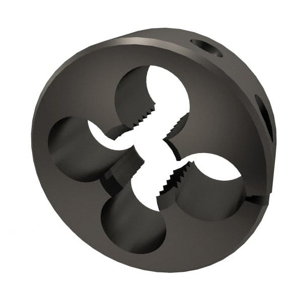 Cle-Line - M14x2.00 Metric Coarse Thread, 1-1/2" Outside Diam High Speed Steel Round Die - 1/2" Thick, Right Hand Thread, Adjustable - Exact Tooling